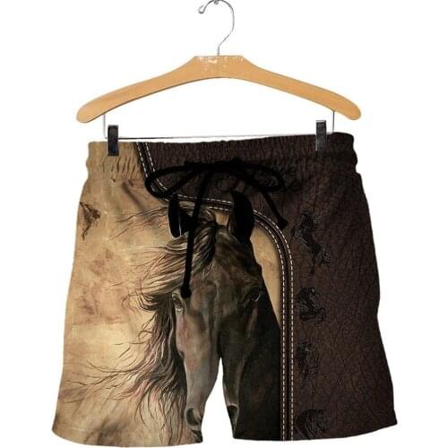 CLOOCL Love Horse Series Sports Shorts Newest Animal 3D Print Men Clothing Elastic Pockets Casual Pants Harajuku Streetwear