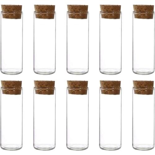 10pcs High Borosilicate Glass Bottles Glass Tubes with Cork Reagent Bottles