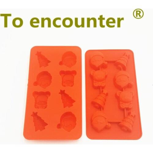 To encounter 21.7*11.7*2.3CM Cartoon Santa Claus Silicone Cake Mold Christmas Tree Chocolate Mold Fondant cake decorating tool