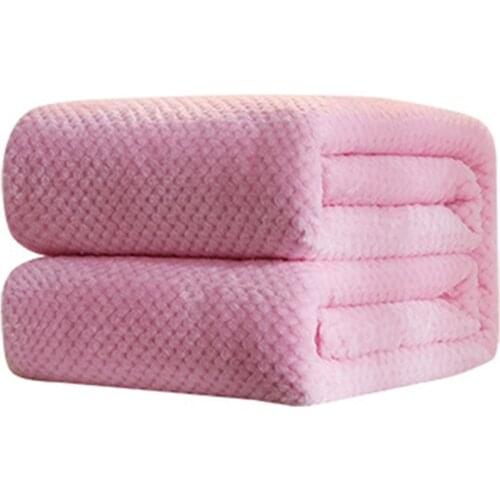 Thicken Solid Color Mesh Pineapple Blanket Flannel Blanket Coral Fleece Japanese Air Conditioning Blanket