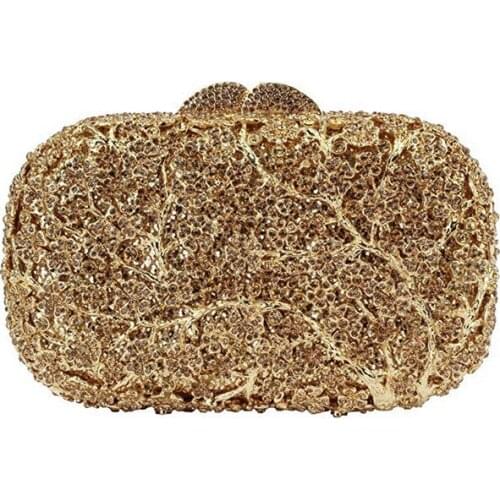 Top Quality Gold Color Rhinestone Clutch Diamond Evening Bags Handbag New Fashion Women’s Crystal Female Party Prom Small Purse