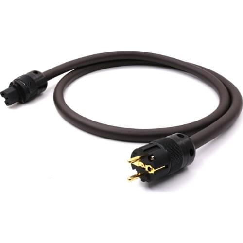 High Quality Viborg VP1606 OFC RISR 6MM square AC Power cord Cable With Gold Plated EU Power plug for amp cd