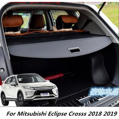 Car Rear Trunk Security Shield Cargo Cover For Mitsubishi Eclipse Crosss 2018 2019 ( black, beige)