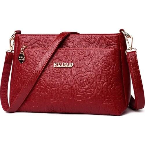 Women Handbags High Quality Flowers Female Soft Leather Shoulder Bag Ladies Crossbody for Women Vintage Messenger Bag Sac A Main