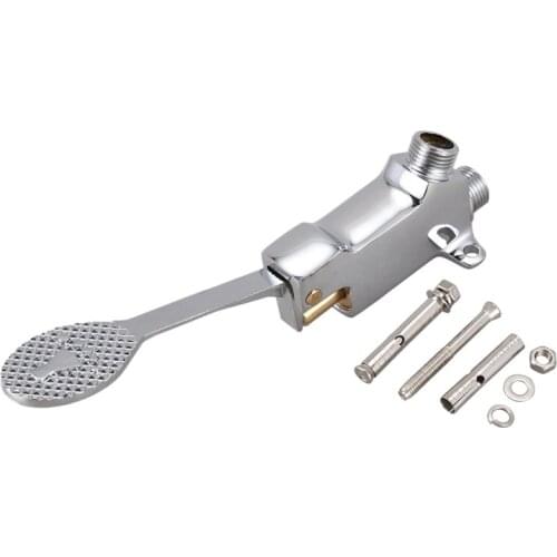 1 Pc Switch Control By Floor Foot Pedal Valve Copper Bathroom Basin Faucet Single Cold Tap Hotel Pedal Water Faucet