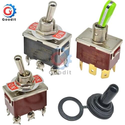 5pcs Toggle Switch E-TEN(C)1321 Mini Toggle Switchs 250V 16A 12mm Hole Silver/Copper Contact Rocker Arm Button Switch