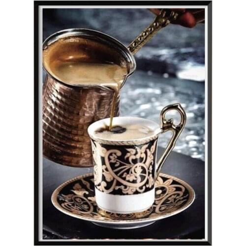 5D Diamond Painting Full Round Square Drill Coffee Diamond Embroidery Cross Stitch Mosaic Kit Home Decoration Diy Handmade Gift