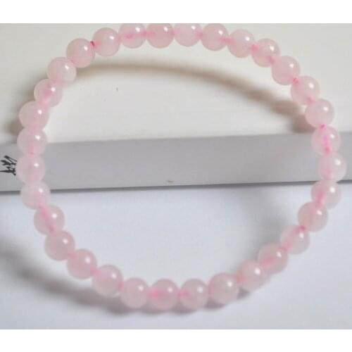 6MM Rose Crystal Beads Bracelet Bangle Stretch 7.5 Inch Jewelry G632