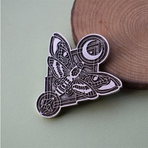 Skull butterfly death head moth brooches Pagan Wiccan Astrology Jewelry