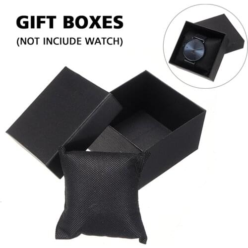 Black Watch Boxes With Pillow Portable Gift Package Box Bracelet Bangle Jewelry Wrist Watch Case Holder For Home Storage