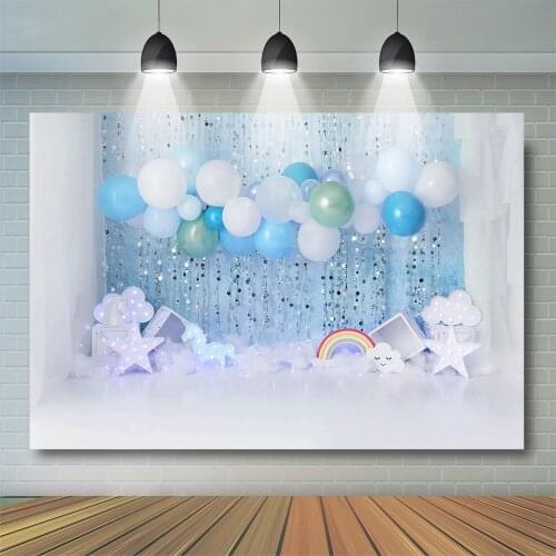 Cake Smash Boy Balloon Photography Backdrop 1st Birthday Party Decoration Background Girl Birthday Prop Banner Photo Studio