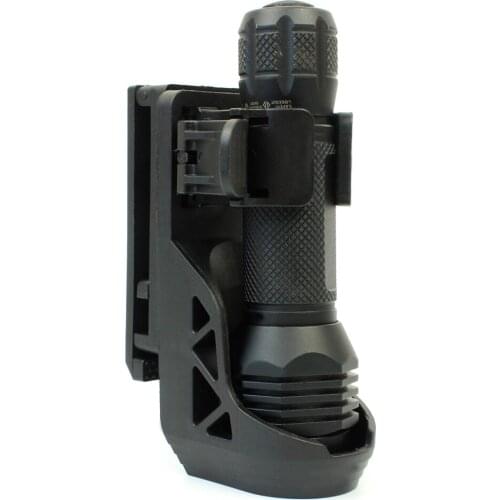 Polymer Tactical Flashlight Holster, Rotating Tactical Belt Flashlight Holder, Flashlight Pouch Holder