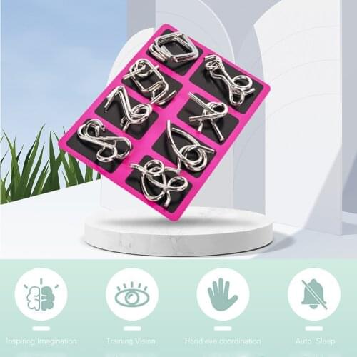 Nine-Link Toy Intelligent Brain Storm Adult Children Metal Puzzle Ring Solution Kids Education Toy IQ Game for Adult