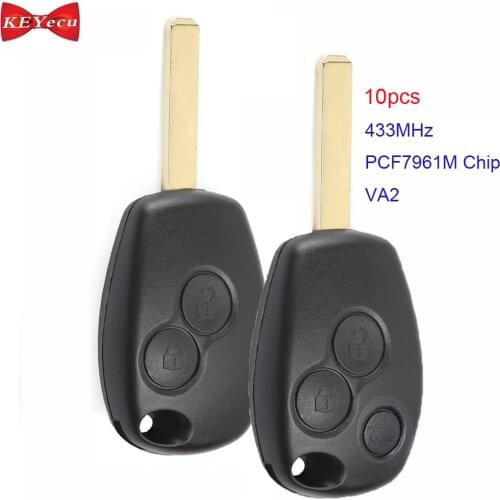 KEYECU 10pcs for Renault Trafic for Vauxhall Vivaro 2014 2015 2016 2017 Remote Key Fob 433MHz PCF7961M Chip VA2 Blade