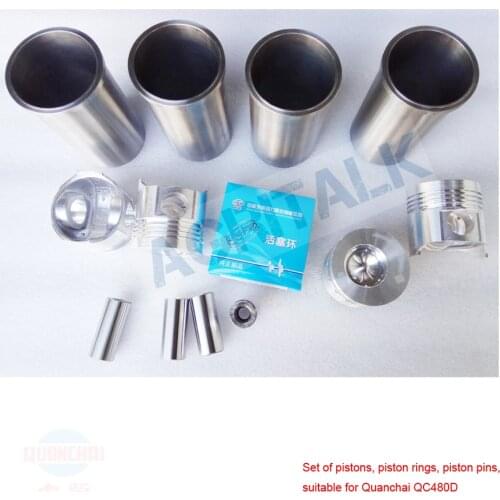 Set of piston, cylinder liner, piston pin, piston rings for Quanchai engine QC480D, part number: 2408000400101
