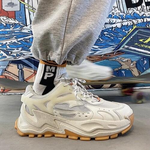 Shoes Mens Shoes Tide Brand 2021 Spring New Heightened Hong Kong Style Casual Sports Net red shoes old shoes mens shoes