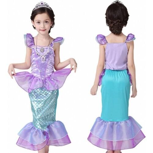 Toddler Baby Girls Princess Dress Sleeveless Bling Trumpet Mermaid Pageant Party Tail Maxi Dress Costume Dresses 3-10Y