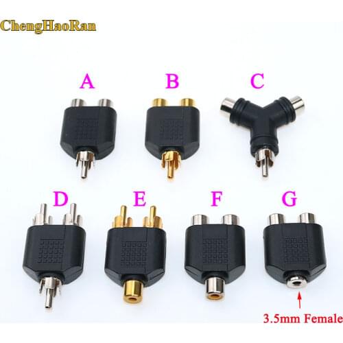 ChengHaoRan 3.5mm to RCA Stereo Female Jack Plug Adapter Headphone Y Audio Adapter RCA Male Female To 2RCA male Audio connector