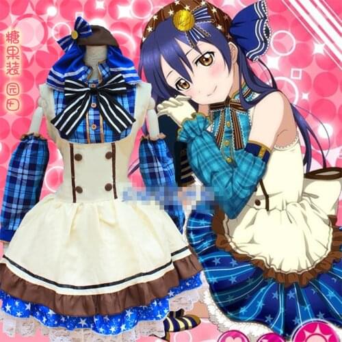 2016 Girls Sonoda Umi Tutu Dress Maid Dress Anime Love Live Cosplay Costume Sweet Dress