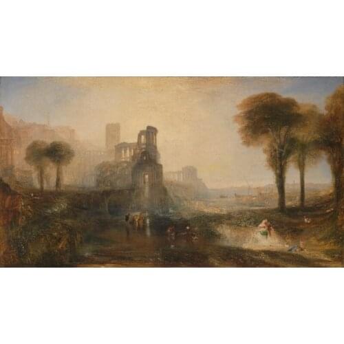 Art gift Canvas printed Classical Moat painting fine canvas wall art with best price for home decor free shipping 16x32 inch
