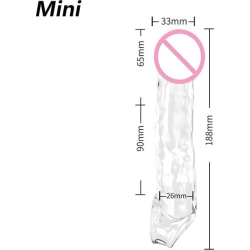 65-100 mm penis extension sleeve delayed ejaculation reusable condom prostate massager personal products mens sex toys