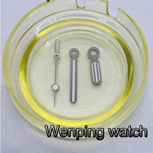 Silver watch hands green luminous fit Miyota 8215 8205 82series Mingzhu DG2813/DG 3804 automatic movement