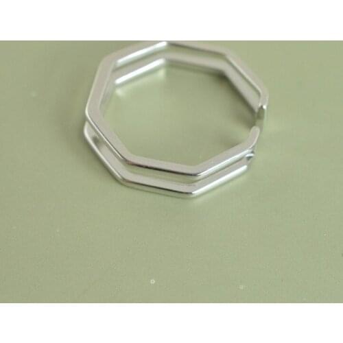 Exaggerated Personality Silver Color Hexagon Rings for Women Adjustable Size Rings Fashion Wedding Jewelry