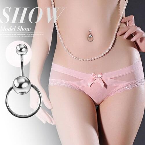 Hot Sale 6/8/10mm Stainless Steel Navel Rings Circle Ball Women Sexy Surgical Belly Button Ring Body Piercing Jewelry