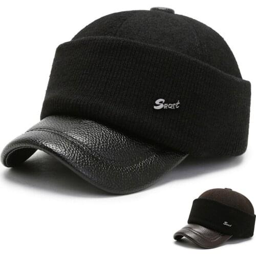 Winter Mens Warm Hat Thick Baseball Caps For Men Earmuffs Hats Senior Dads Hat New Casual Brands Hat Snapback Cap