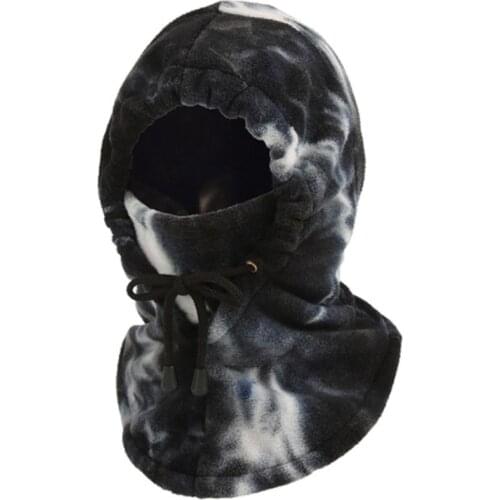 Winter cold-proof face protection polar fleece tie-dye riding mask, mountaineering ski fleece scarf, warm hood