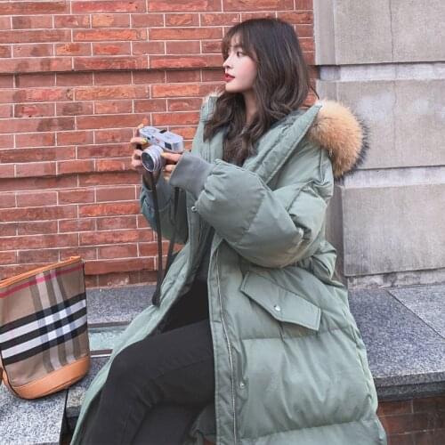 Winter Down Padded Jacket Women Fashion Korean Version Padded Jacket Female Thickened Warm Mid-length Cotton Padded Jacket Coat