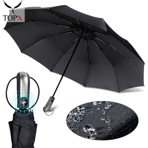 Wind Resistant Fully-Automatic Umbrella Rain Women 3Folding Gift Parasol Compact Luxury Big Travel Business Car 10K Men Umbrella