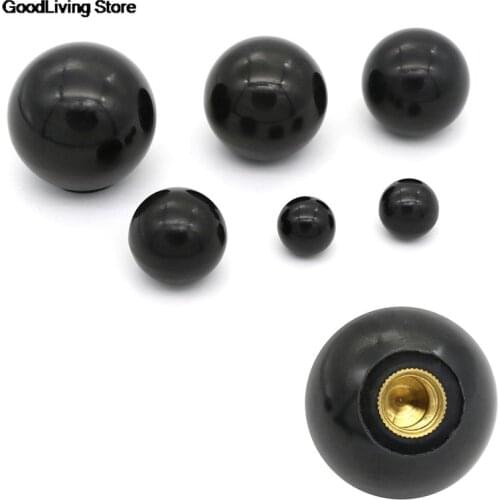 1pc Black Plastic M4/M5/M6/M8/M10 Thread Ball Shaped Head Clamping Nuts Knobs