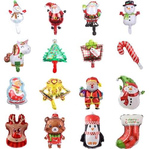 10/20pcs Mini Christmas Balloons Santa Claus Christmas Tree Unicorn Bells Ballon Decorations for Home Navidad Supplies Globos