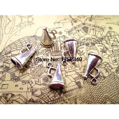 25pcs--Cheerleader Megaphone Charms, Antique Tibetan Silver 3D Megaphone charm Pendants 16x9mm