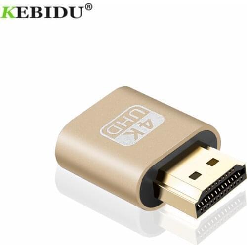 Kebidu HDMI-compatible Dummy Plug Virtual Display Emulator Adapter DDC Edid Support 1920x1080P For BTC Mining Miner Video Card