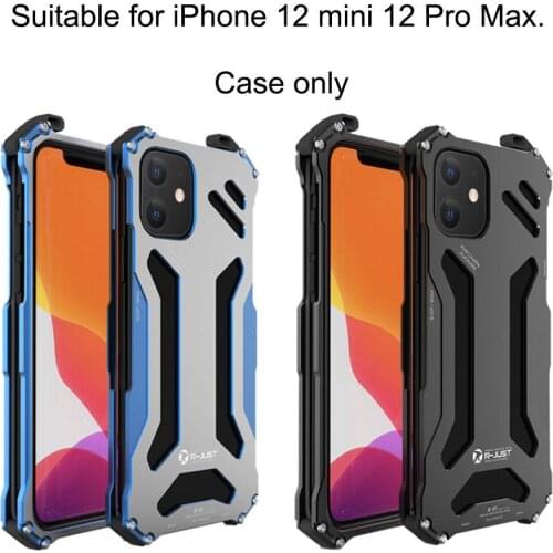 Aluminum Metal Heavy Armor Cover Mobile Phone Protective Lanyard Phone Mobile For IPhone 12 phone Case