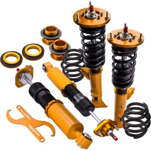 4pcs Coilover Suspension Damper Spring Front Rear Absorber 24 Way Damper Height Adjustable Coilover for BMW E36 Series 1991-1999