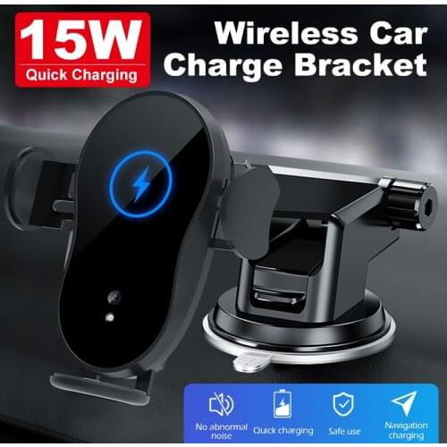 15W Car Qi Wireless Charger Automatic Clamping for iPhone 12 X 8 XR 11pro xs Samsung S10 S9 Note10 8 Air Vent Mount Phone Holder
