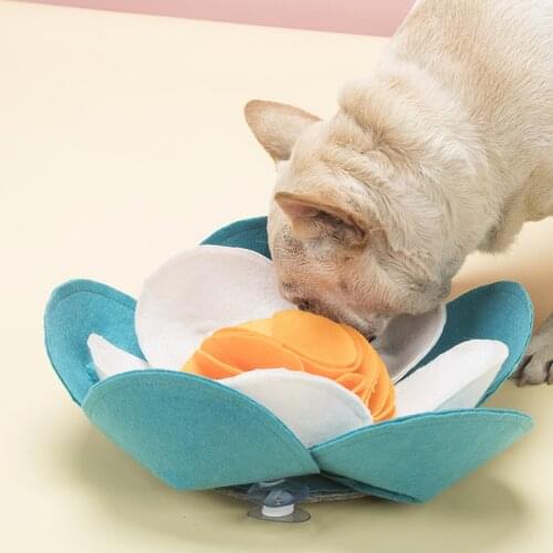Flower Shape Dog Sniffing Bowl Mat Dog Training Supplies Pet Slow Food Puppy Accessories Plush Pet Product for Large Medium Dogs