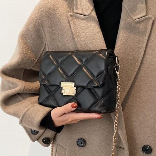 Designer Women Pu Leather Handbags High Quality Small Crossbody Bags for Women Fashion Ladies Chain Shoulder Messenger Bags New