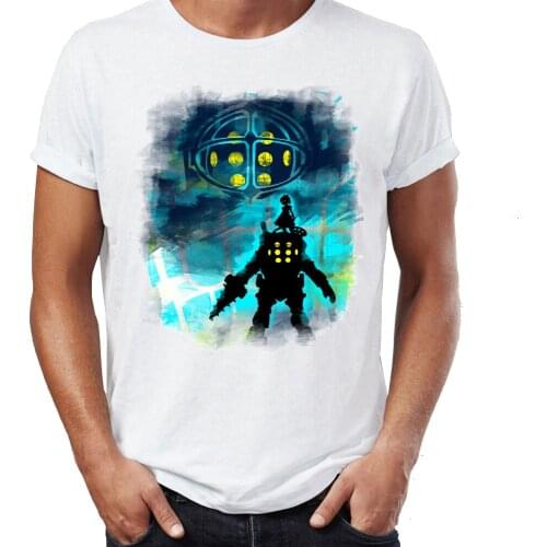 Men T-shirt Bioshock Little Sister And Big Daddy Infinite Elizabeth Rapture Artsy Awesome Artwork Printed Tshirt Tees Harajuku