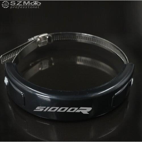 For BMW S1000R Silencer Round Oval Exhaust Protector Can Cover Motorcycle Scope 100MM-140MM Protect With LOGO Black new