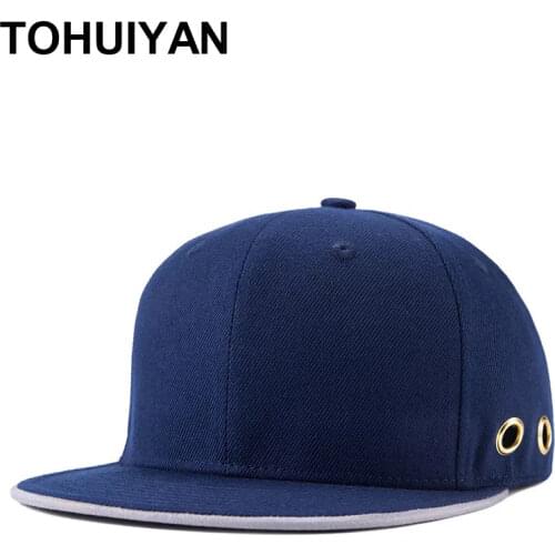 Top Level Hip Hop Caps For Men Solid Gorras Snapback Hat Flat Bill Baseball Caps Street Bone Fashion Hats For Women Wholesale