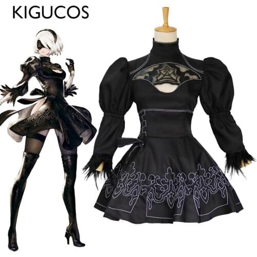 KIGUCOS NieR Automata the Hot Game Cosplay YoRHa 2b Cosplay Costumes Women Party Outfit Halloween Suits