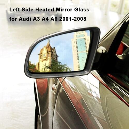 KKMOON Left Drive Side Heated Mirror Glass car Rearview Mirror for Audi A3 A4 A6 2001-2008