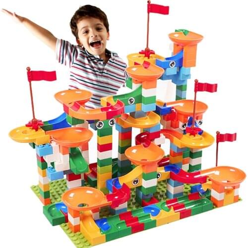 Kitoz Big Mega Size Marble Race Run Maze Ball Track Funnel Slide Building Block Brick Educational Toy Compatible with Lego Duplo