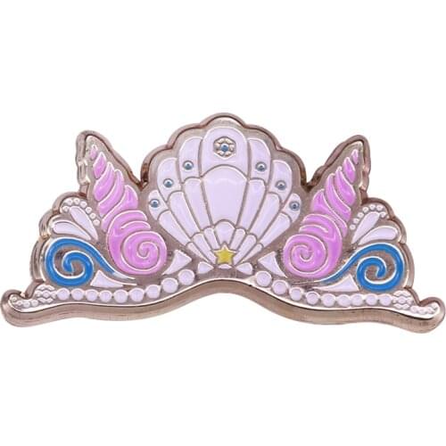 Mermaid crown enamel pin pastel shell brooch beautiful gift for girls unicorn party favor