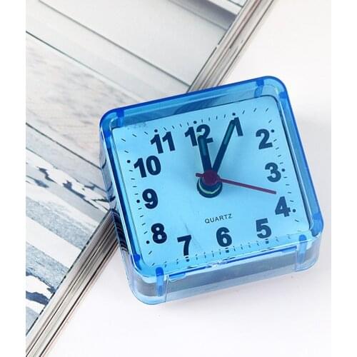 Creative Cute Small Square Crystal Alarm Clock Watch Alarm Clock Bedroom Bedside Office Electronic Clock Gradual Ringtone