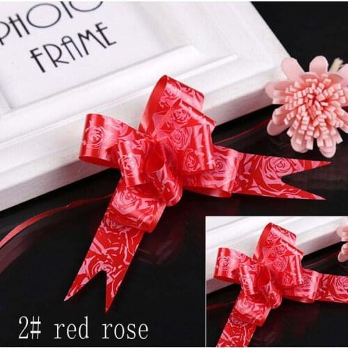 Small 18mm heart bowknot Pull Bows Ribbons Flowers Gift Wrapping Pullbows for Birthday Wedding Party Decoration Decor Craft Wh